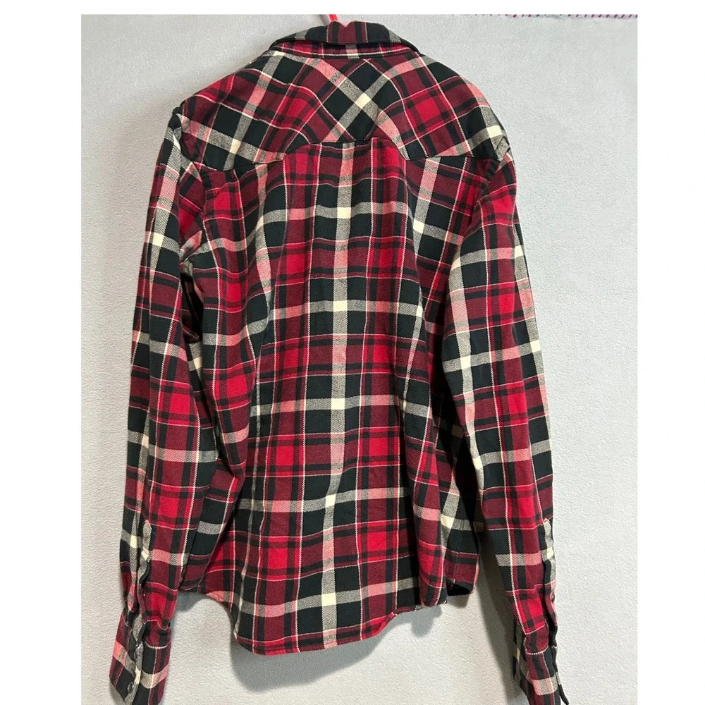 Ralph Lauren Snap Front Plaid Shirt Kids Size 10‎ Red Black Slim Fit Western